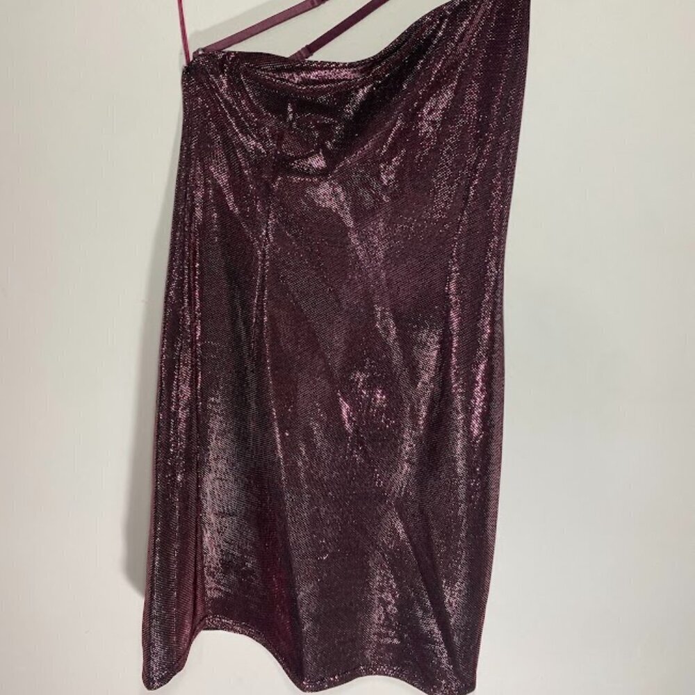Fiestar Metallic Shimmer One Shoulder Dress